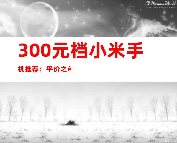 300元档小米手机推荐：平价之选，性价比出众